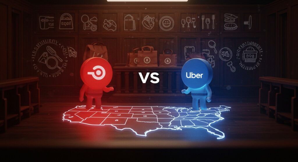 DoorDash vs Uber : Bataille Juridique Décryptée | Vision Startups - Innovation et Tech - VisionStartups.fr