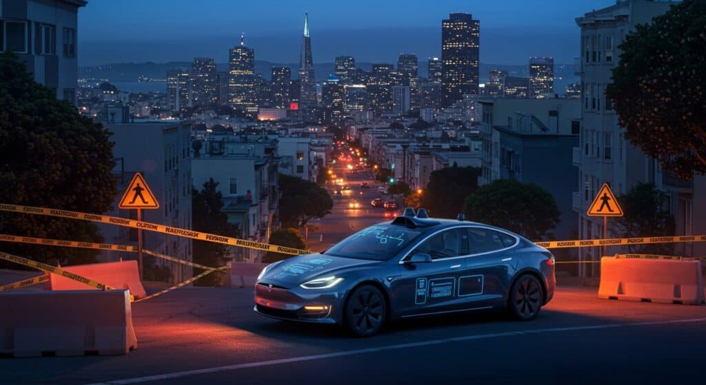 Tesla Robotaxis à San Francisco : Les Obstacles | Vision Startups - Innovation et Tech - VisionStartups.fr