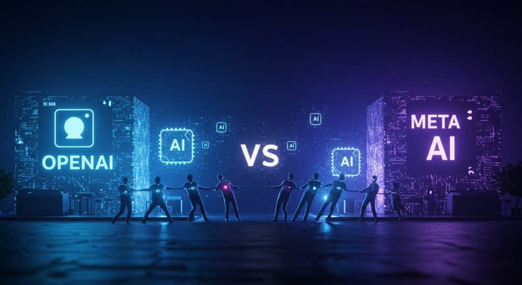Course aux Talents : OpenAI vs Meta en IA | Vision Startups - Innovation et Tech - VisionStartups.fr