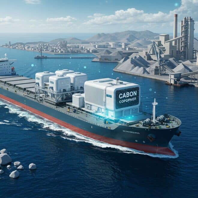 Un Navire Transforme le CO₂ en Ciment