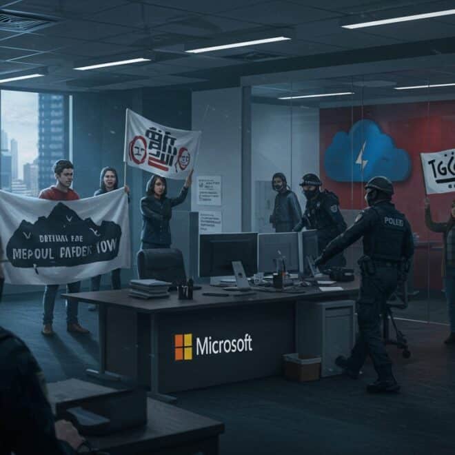 Activistes Envahissent Microsoft