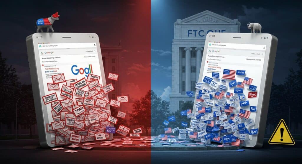 FTC Alerte Google sur Filtres Spam Partisans | Vision Startups - Innovation et Tech - VisionStartups.fr