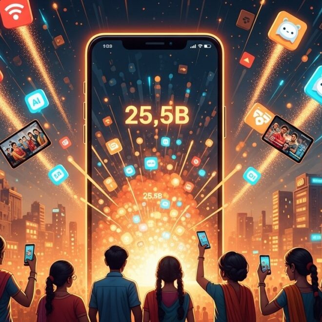 Inde : 25,5 Milliards de Téléchargements d&rsquo;Apps en 2025