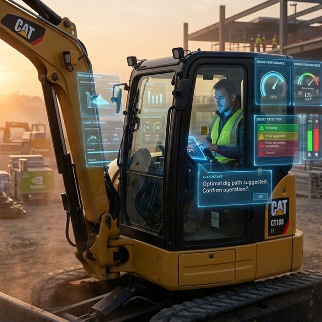 Caterpillar et Nvidia : L&rsquo;IA Transforme les Engins de Chantier